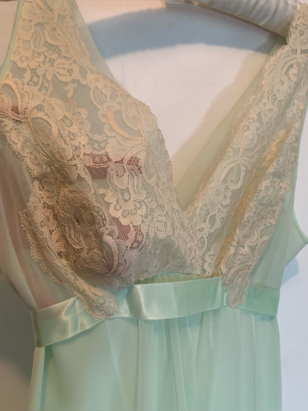 Vintage 70’s Shadowline Peignoir Set Sheer Chiffon Nightgown & Robe - Picture 9 of 14